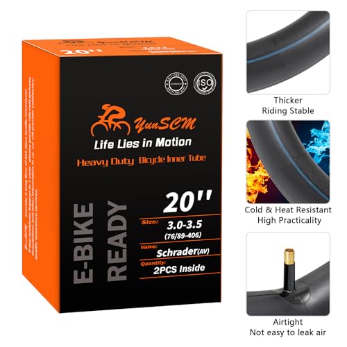 Heavy Duty 20x3.0 E-Bike Inner Tubes - Premium Butyl Fat Tire Replacement, 2-Pack