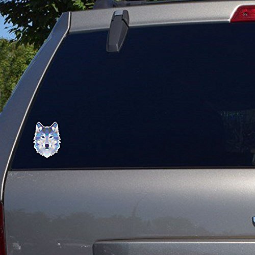 Low Poly Geometric Ice Wolf Vinyl Decal - 4in