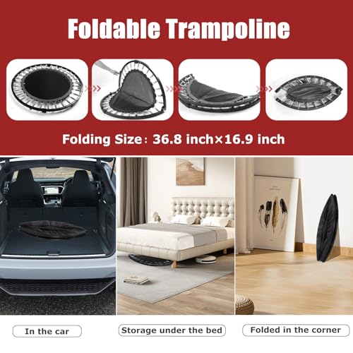 50" Foldable Rebounder Trampoline with Handle - 450 lbs Capacity