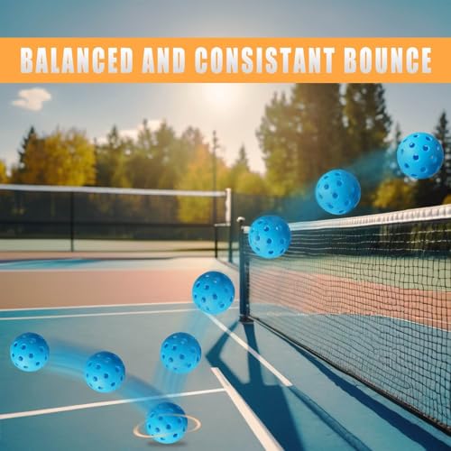 6 Pack High-Durability Pickleballs with Mesh Bag - Colorful & Consistent Bounce