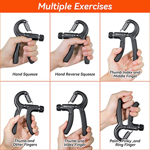 Adjustable Hand Grip Strengthener - 2 Pack Forearm Exerciser
