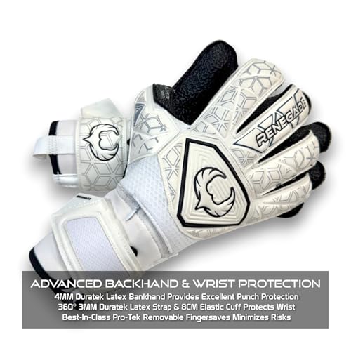 Renegade GK Triton Polaris Goalie Gloves - Adult & Youth, 3 Styles, Level 2 - Pro-Tek Fingersaves & Super Grip