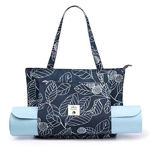 Yoga Mat Carrier Bag - Leaf Canvas Tote for Gym & Travel