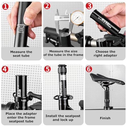 Aluminum Alloy Bike Seat Post 25.4mm x 350mm - Shim for 27.2mm