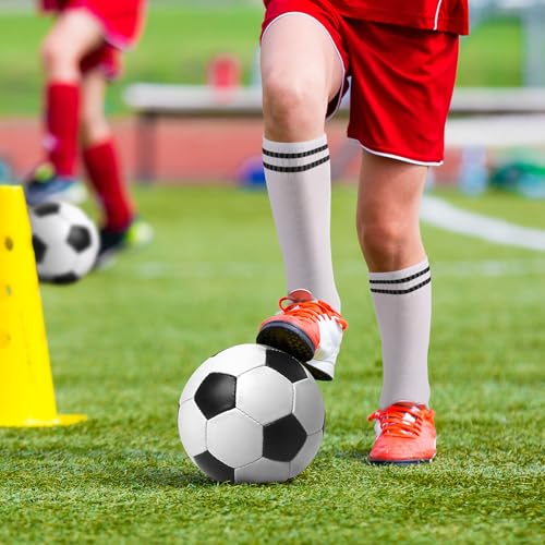 Kids Football Socks - 4 Pairs, Breathable Mesh, White