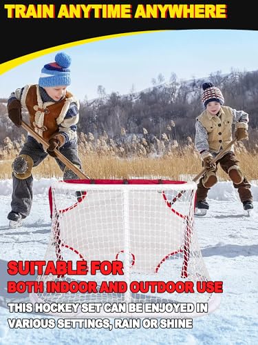 Mini Steel Hockey Net with Shooter Tutor - 30" x 20"