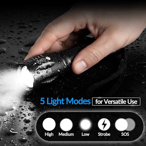 High Lumens Mini LED Flashlights - 5 Modes Tactical Flashlight Set