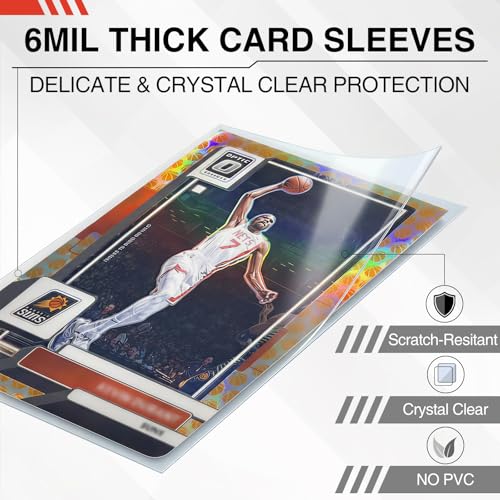 Fuzmo 4-Pocket Trading Card Binder - Black, Holds 400 Cards with Extra Sleeves