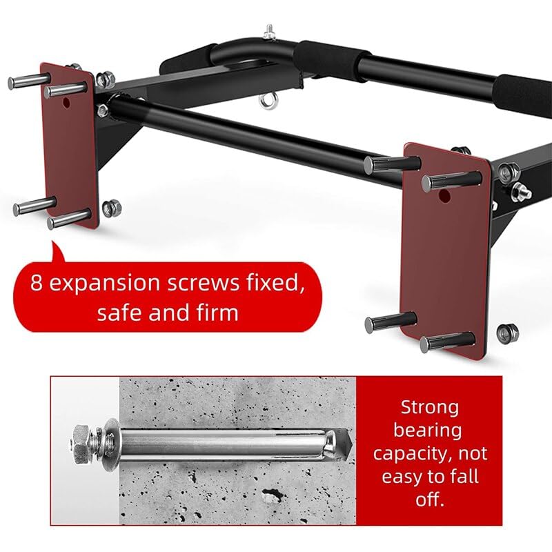 Wall Mounted Pull Up Bar - Multi-Grip Strength Training Equipment