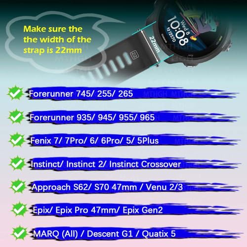 22mm Silicone Watch Strap Loop Fasteners - Black - 10 Pack
