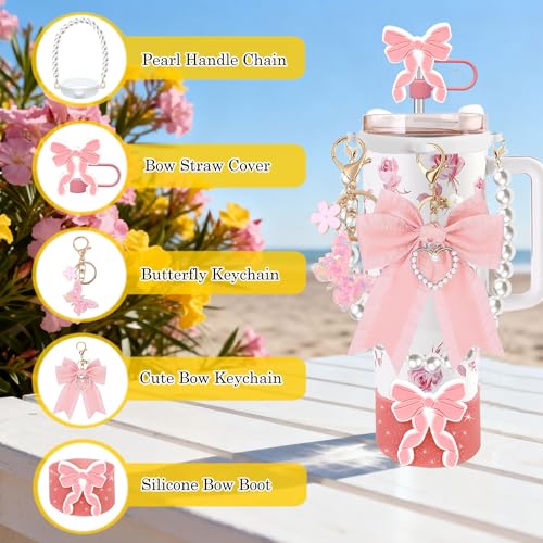 Tumbler Accessories Set for Stanley Cup 30oz & 40oz - Pink