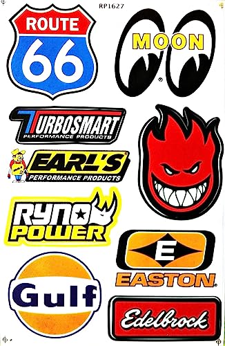 Motorsport Vinyl Decals Stickers - 6 Pack for Cars & Bikes