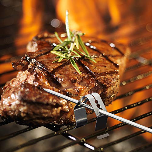 8-Pack Meat Grill Thermometer Probe Holder Clips - 2 Designs