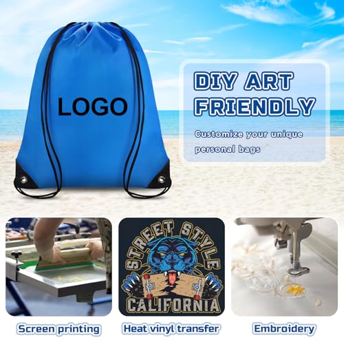 Bulk Drawstring Backpack - 42 Pcs Lightweight Cinch Bags, 16.5x13.4in, 14 Colors