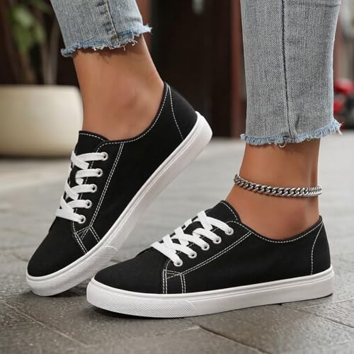 Slip-On Canvas Sneakers for Women - Comfortable Lightweight 6.5