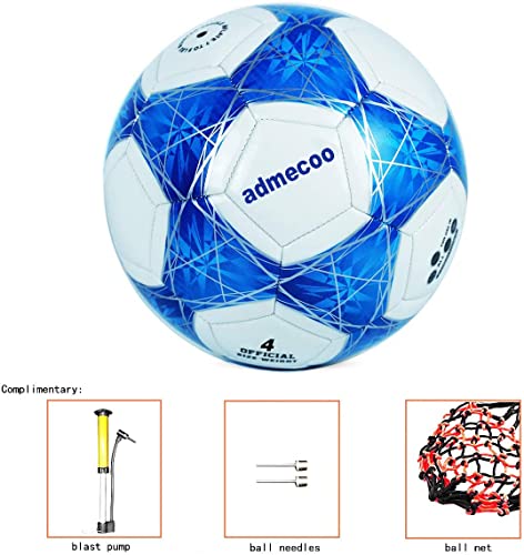 Light Up Soccer Ball Glow in the Dark Blue Size 5 with Pump & Needles – Admecoo