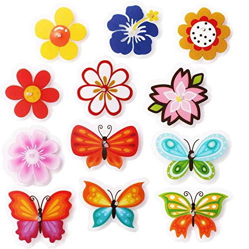 Bike Wheel Spoke Decorations - 24 Colorful Flower & Butterfly Clips
