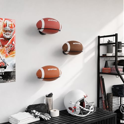 Football Wall Mount Holder - Fits Official & Youth Sizes, Secure Display Rack