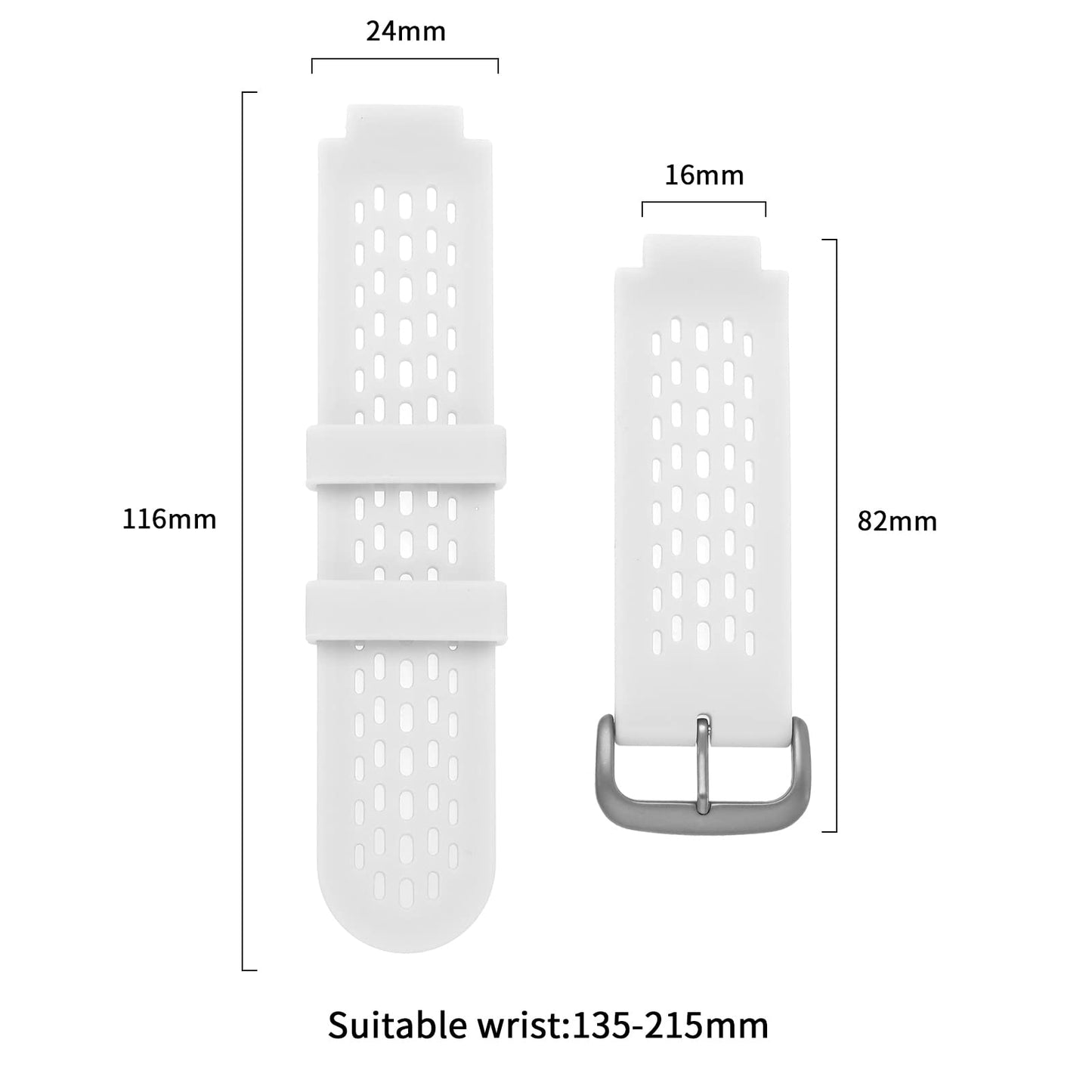 SING F LTD Silicone Watch Strap Compatible with Garmin Approach S2 /S4 Activity Trackers Quick Release Watch Band Replacement Wristband Bracelet White