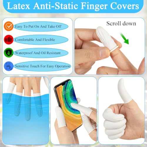 ONLYFU 3000Pcs Latex Finger Cots Disposable Finger Glove Protection for Fingertip - Anti-Static Medium
