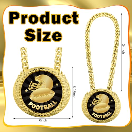 Tondiamo Sports MVP Turnover Chain Medal - 6-inch Gold Football Award - Sports Trophy for Winners