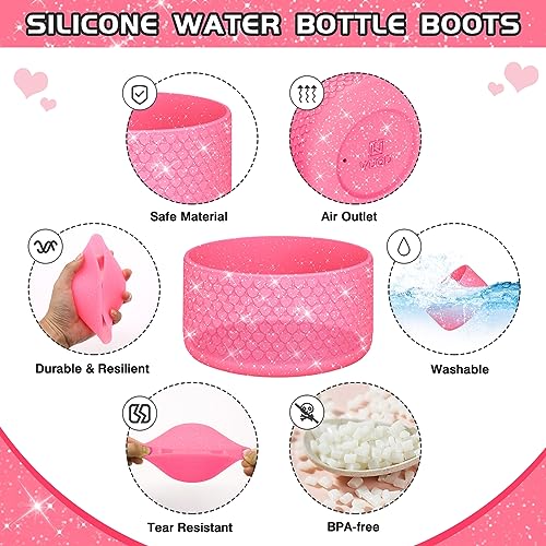 Silicone Boot Sleeve with Heart Design for Water Bottles
