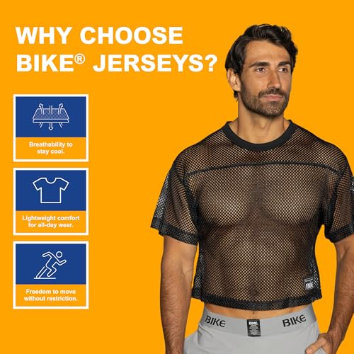 Bike Athletic Unisex Short Sleeve Practice Jersey Top Large X-Large Black