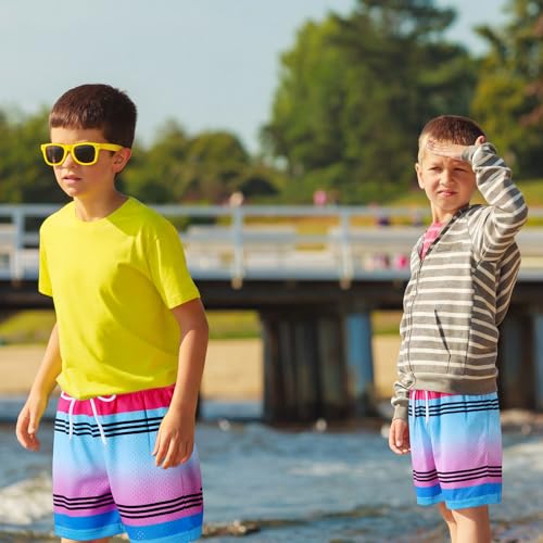 Funnysoft Baseball Mesh Shorts for Boys Small Multicolor - Crayon Mesh Shorts with Side Pocket
