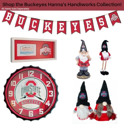 Ohio State Buckeyes Gnome Ornaments - Set of 2 Holiday Decorations
