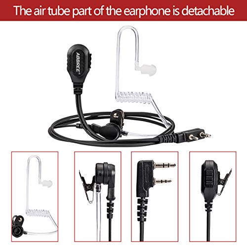 Walkie Talkies Earpiece with Mic - 2 Pack Air Acoustic Tube