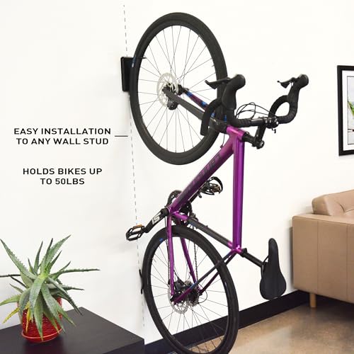 Feedback Sports Velo Hinge 2.0 Wall Mount Bike Hanger - 1 Pack, Space-Saving Pivoting Storage