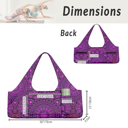 Large Yoga Mat Bag with Mat Strap - Purple-2