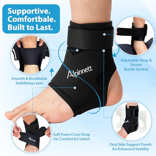 Ankle Brace with Stabilizers for Men & Women - 1 Pack