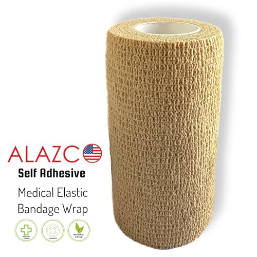 Self-Adhesive Elastic Bandage Wrap - 4-inch x 15-foot Beige Compression Roll
