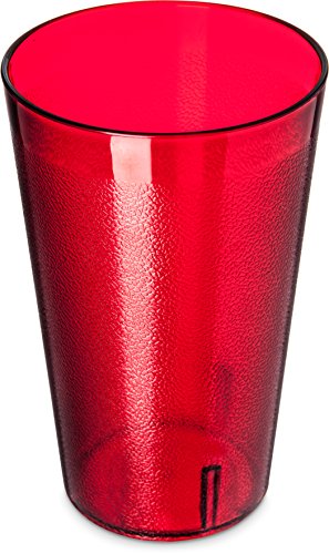 Stackable Plastic Tumbler - 34.9 oz Pebbled Restaurant Drinkware - Ruby
