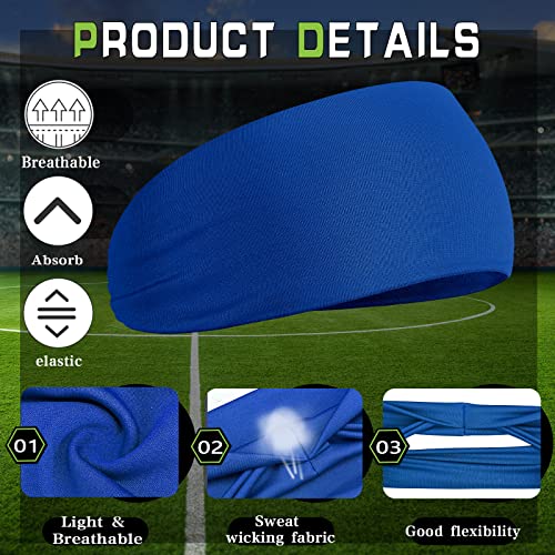 Breathable Kids Sweatbands - 6 Pcs Solid Color Headbands for Sports