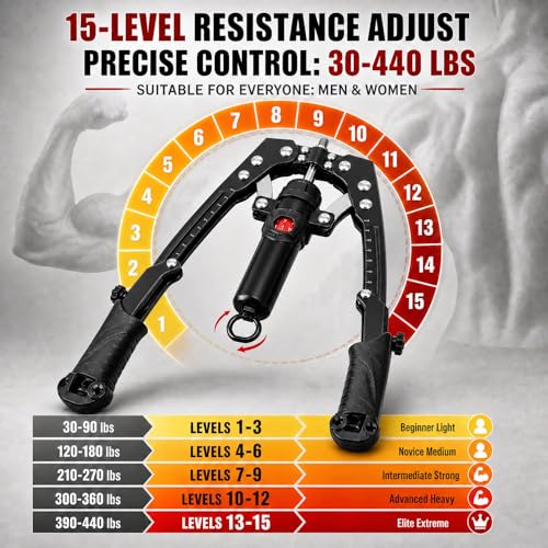 Adjustable Chest Workout Equipment - 10 Gears 22-440lbs - Black