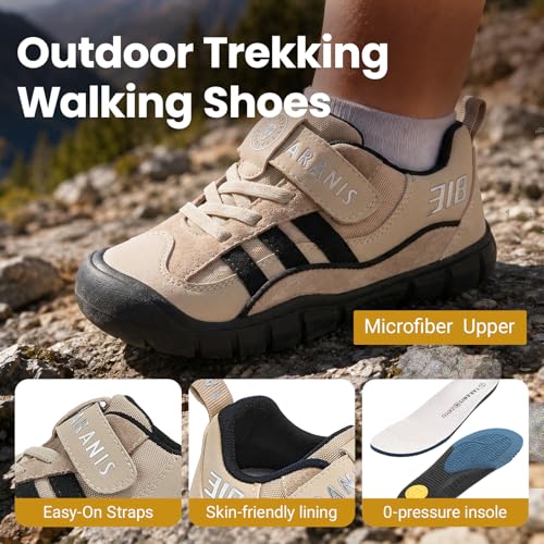 TARANIS Toddler Waterproof Kids Hiking Shoes 10.5 Apricot Outdoor Sneakers
