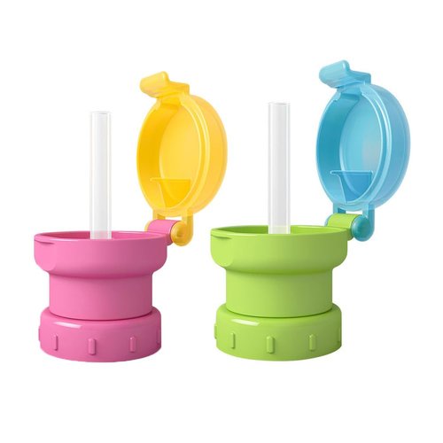 Sosoport Spill Proof Water Bottle Cap with Straw Portable Juice Bottle Cover for Kids Leak Resistant and Removable Straw Lid Lightweight Sports Water Accessory for Outdoor and Travel