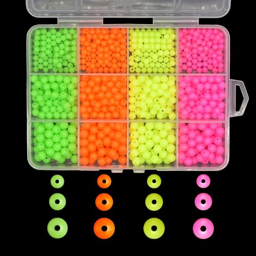 1000pcs Bright Color Plastic Fishing Beads for Lures 4mm-6mm