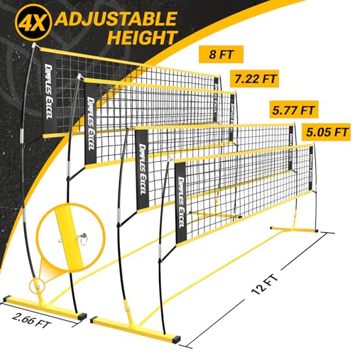 Portable Volleyball Net Set - Adjustable Heights, Quick Setup