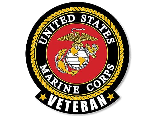 Marine Corps Veteran Tab Sticker - 3 Inch Vinyl Decal