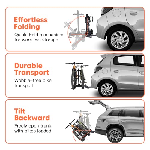 Heavy Duty Foldable E-Bike Rack for 2 E-Bikes, 300 lbs Capacity