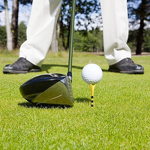 Yellow 2-3/4" Plastic Golf Tees Pack of 100 - Durable & Reduced Friction