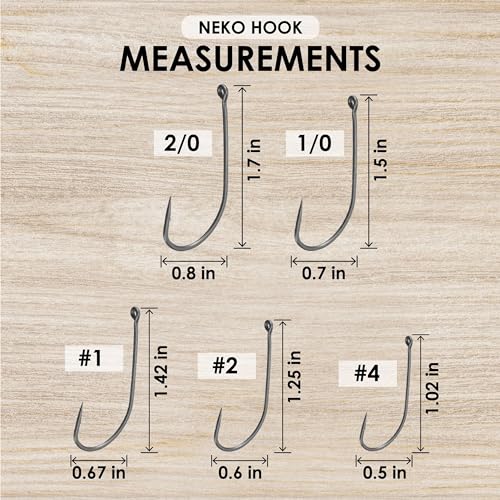 Reaction Tackle 1/0 Weedless Neko & Wacky Hook - High Carbon Steel, 25-Pack