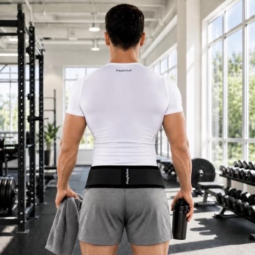 PlayActive Sacroiliac SI Joint Hip Belt - Regular Black, Support for Sciatica & Lower Back Pain