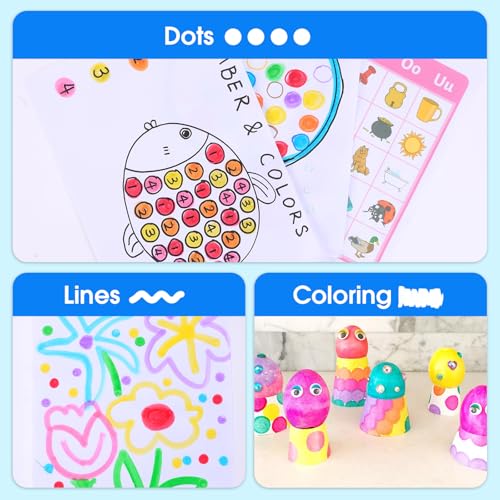 Bingo Dot Markers for Toddlers - 8 Color Pack, Non-Toxic & Washable