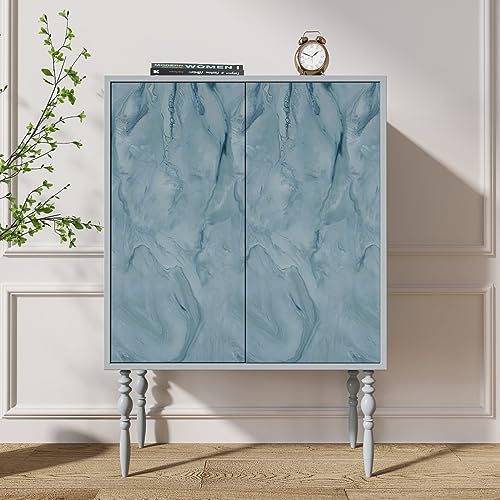 CRE8TIVE Teal Liquid Marble Contact Paper for Countertops Waterproof Matte Marble Wallpaper Peel and Stick Self Adhesive Removable Kitchen Wallpaper for Countertops Tables Bathroom Cabinets 12"x80"