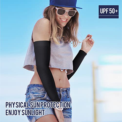 Cooling Arm Sleeves for Sun Protection - UPF 50+ - Black