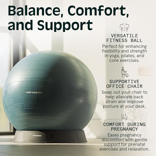 Anti-Burst Exercise Ball with Pump - 65cm Rose Yoga & Fitness